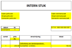 Intern document voorbeeld